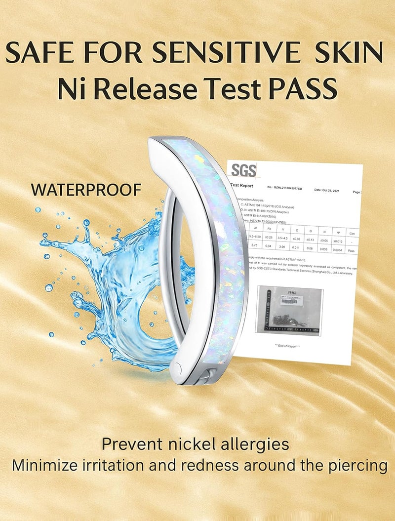 VOJO 14G G23 Titanium Clicker Belly Button Ring,10/12mm Reverse Curved Hoop Navel Barbell Piercing Jewelry - Image 2